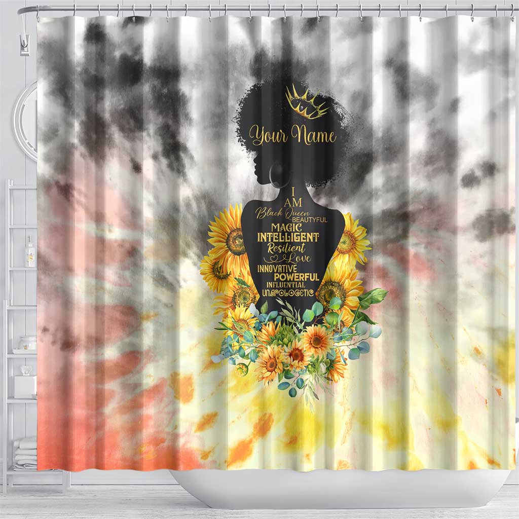 Vintage Flowers - I Am Black Queen Shower Curtain