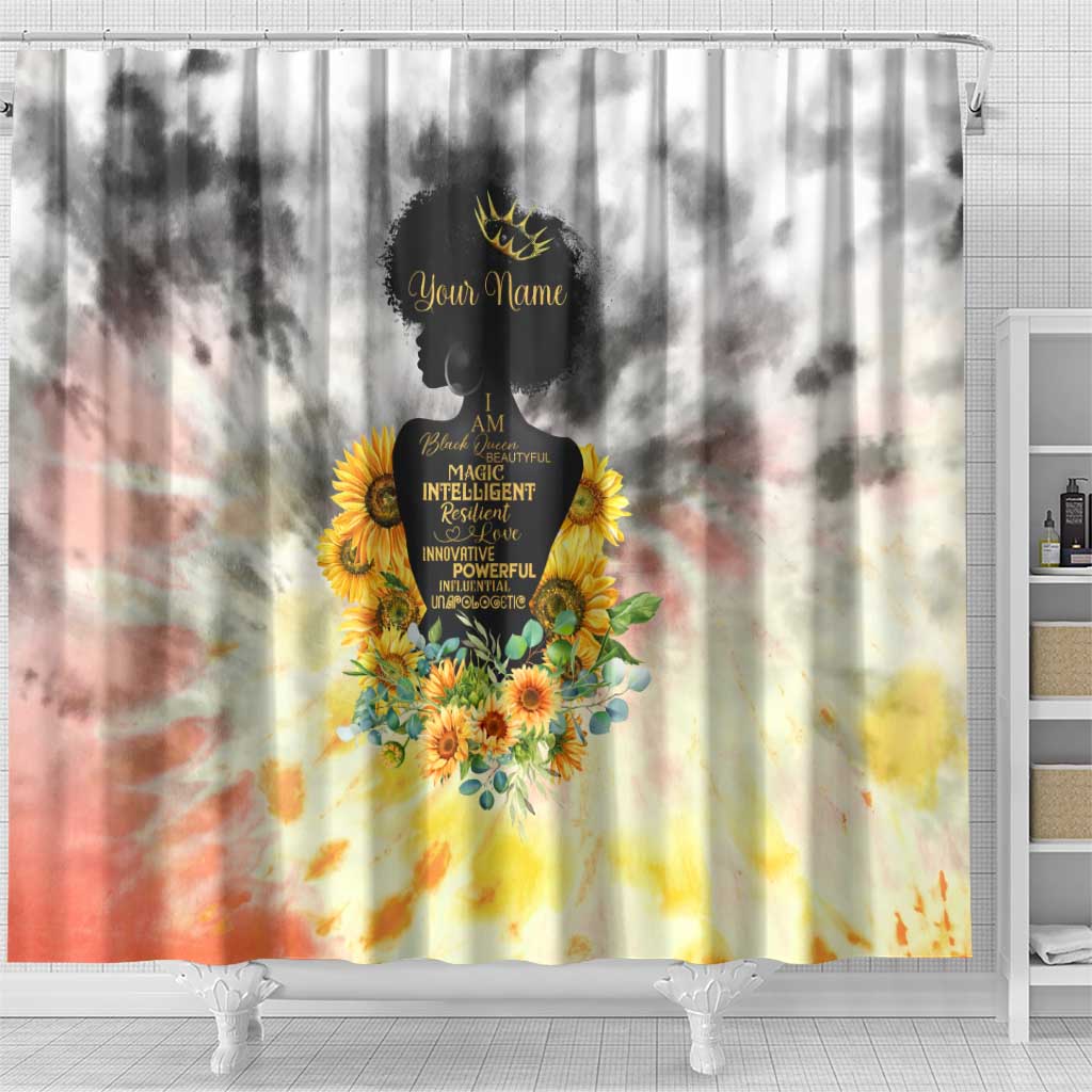 Vintage Flowers - I Am Black Queen Shower Curtain