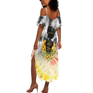 Vintage Flowers - I Am Black Queen Summer Maxi Dress