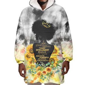 Vintage Flowers - I Am Black Queen Wearable Blanket Hoodie