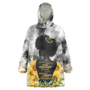 Vintage Flowers - I Am Black Queen Wearable Blanket Hoodie