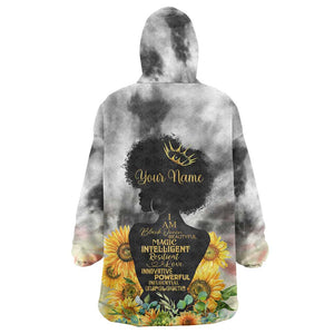 Vintage Flowers - I Am Black Queen Wearable Blanket Hoodie