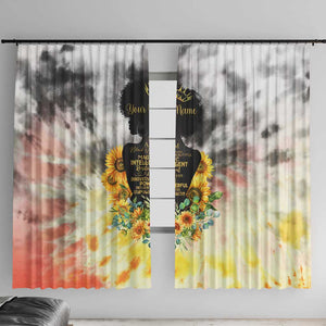 Vintage Flowers - I Am Black Queen Window Curtain