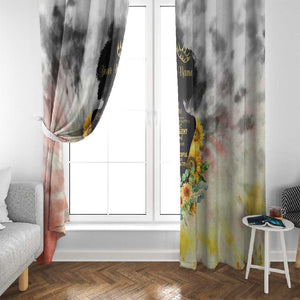 Vintage Flowers - I Am Black Queen Window Curtain