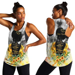 Vintage Flowers - I Am Black Queen Women Racerback Tank