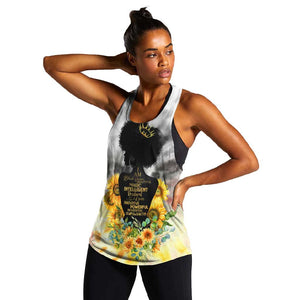 Vintage Flowers - I Am Black Queen Women Racerback Tank