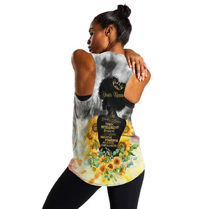 Vintage Flowers - I Am Black Queen Women Racerback Tank