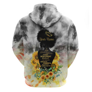 Vintage Flowers - I Am Black Queen Zip Hoodie