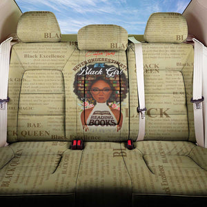 Personalized Black Girl African Back Car Seat Cover Never Underestimate A Book Lover