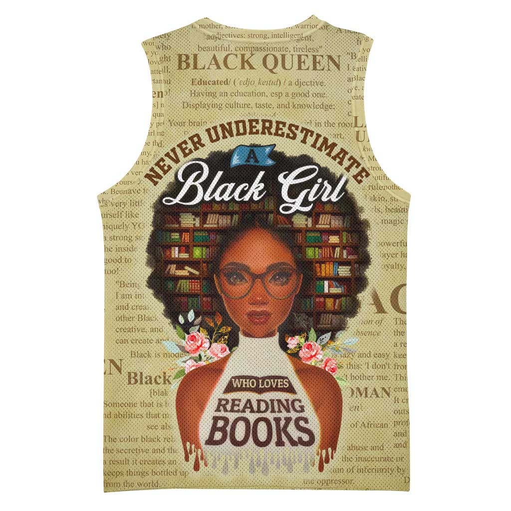 Personalized Black Girl African Basketball Jersey Never Underestimate A Book Lover DT02