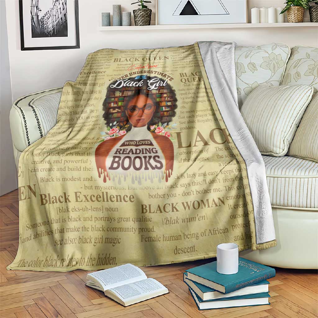 Personalized Black Girl African Blanket Never Underestimate A Book Lover