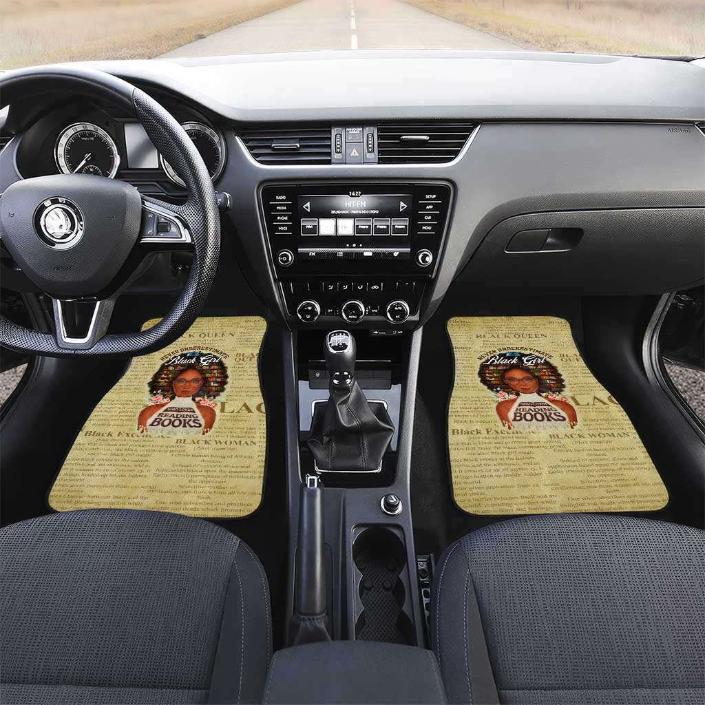 Personalized Black Girl African Car Mats Never Underestimate A Book Lover