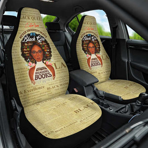 Personalized Black Girl African Car Seat Cover Never Underestimate A Book Lover