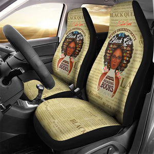 Personalized Black Girl African Car Seat Cover Never Underestimate A Book Lover