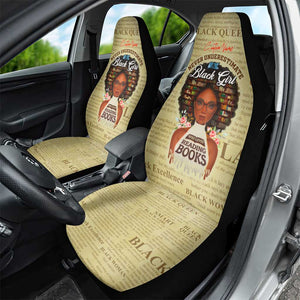 Personalized Black Girl African Car Seat Cover Never Underestimate A Book Lover