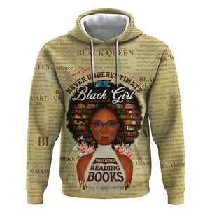 Personalized Black Girl African Hoodie Never Underestimate A Book Lover