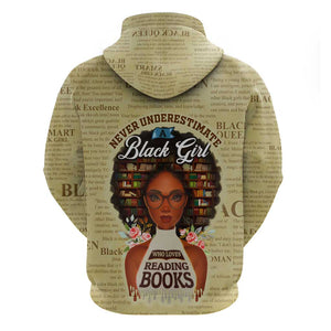 Personalized Black Girl African Hoodie Never Underestimate A Book Lover