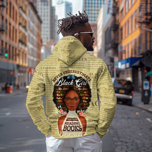 Personalized Black Girl African Hoodie Never Underestimate A Book Lover