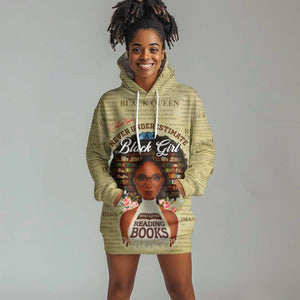 Personalized Black Girl African Hoodie Dress Never Underestimate A Book Lover