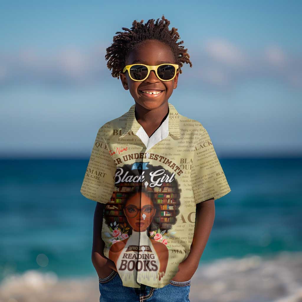 Personalized Black Girl African Kid Hawaiian Shirt Never Underestimate A Book Lover