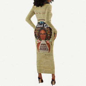 Personalized Black Girl African Long Sleeve Bodycon Dress Never Underestimate A Book Lover