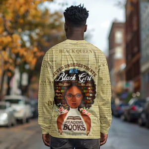 Personalized Black Girl African Long Sleeve Shirt Never Underestimate A Book Lover DT02