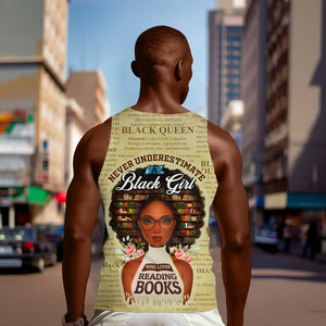 Personalized Black Girl African Men Tank Top Never Underestimate A Book Lover