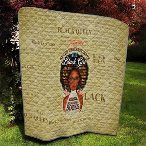 Personalized Black Girl African Quilt Never Underestimate A Book Lover