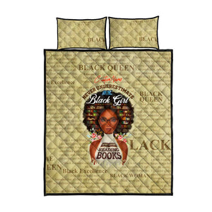 Personalized Black Girl African Quilt Bed Set Never Underestimate A Book Lover