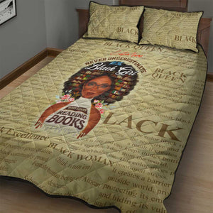 Personalized Black Girl African Quilt Bed Set Never Underestimate A Book Lover