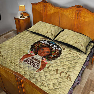 Personalized Black Girl African Quilt Bed Set Never Underestimate A Book Lover