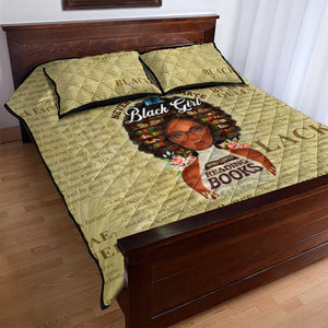 Personalized Black Girl African Quilt Bed Set Never Underestimate A Book Lover