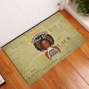 Personalized Black Girl African Rubber Doormat Never Underestimate A Book Lover