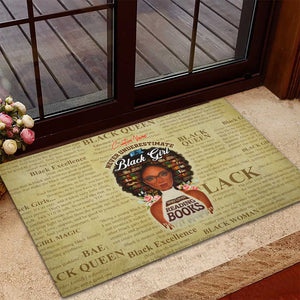 Personalized Black Girl African Rubber Doormat Never Underestimate A Book Lover