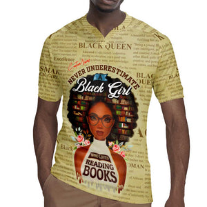 Personalized Black Girl African Rugby Jersey Never Underestimate A Book Lover