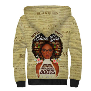 Personalized Black Girl African Sherpa Hoodie Never Underestimate A Book Lover