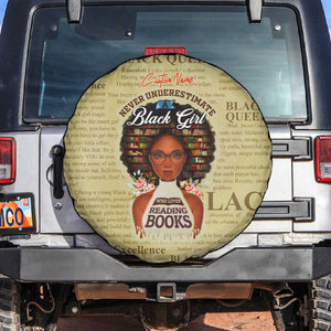 Personalized Black Girl African Spare Tire Cover Never Underestimate A Book Lover