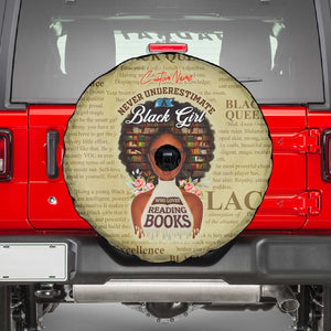 Personalized Black Girl African Spare Tire Cover Never Underestimate A Book Lover