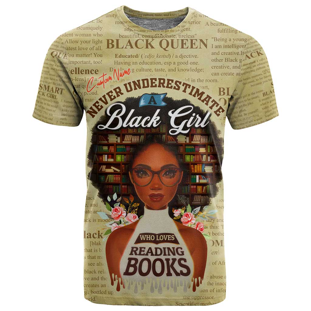 Personalized Black Girl African T shirt Never Underestimate A Book Lover