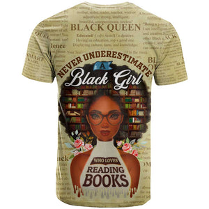 Personalized Black Girl African T shirt Never Underestimate A Book Lover