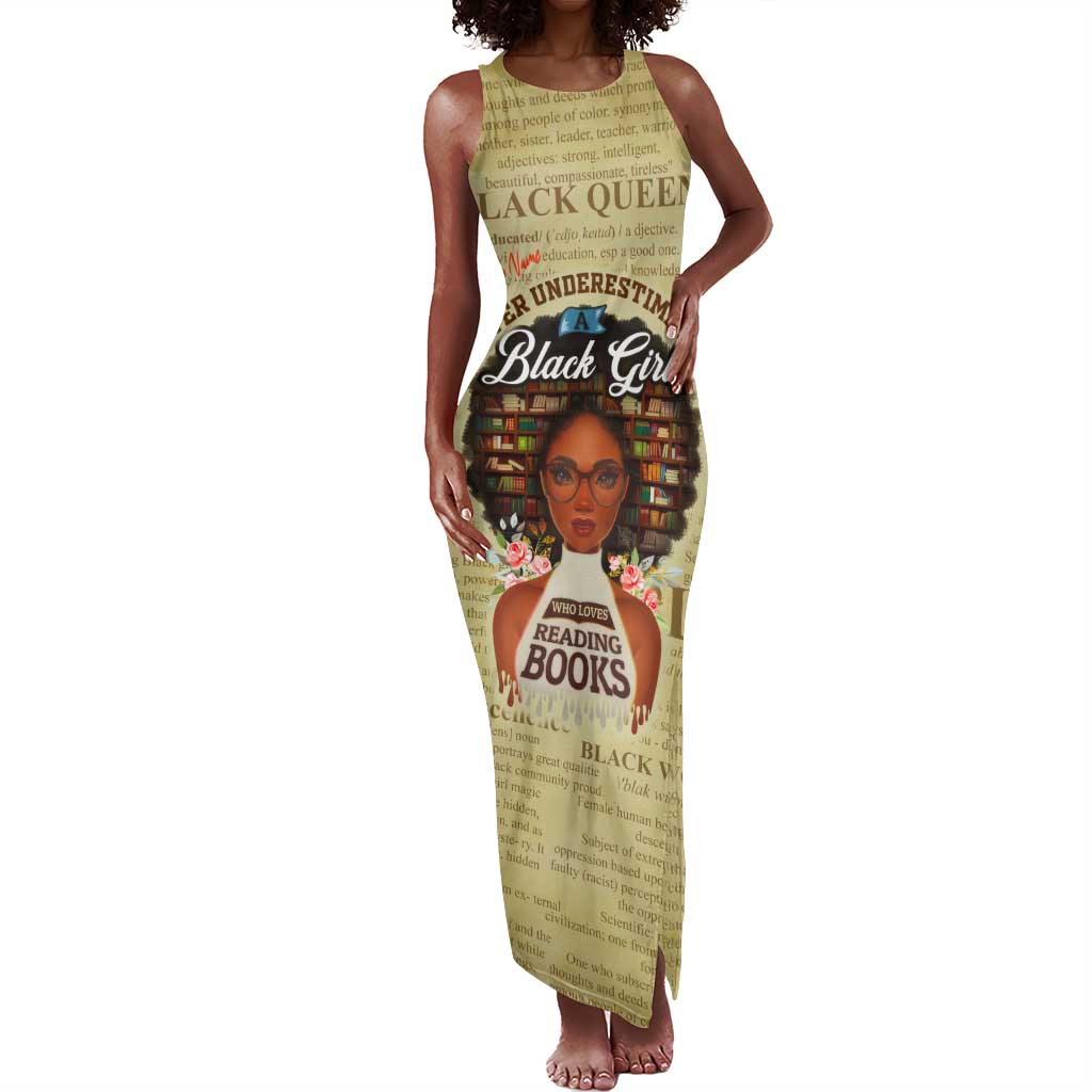 Personalized Black Girl African Tank Maxi Dress Never Underestimate A Book Lover