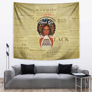 Personalized Black Girl African Tapestry Never Underestimate A Book Lover