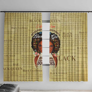 Personalized Black Girl African Window Curtain Never Underestimate A Book Lover