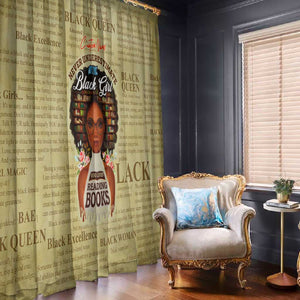 Personalized Black Girl African Window Curtain Never Underestimate A Book Lover