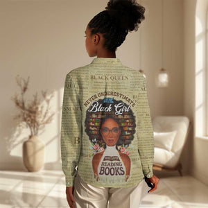 Personalized Black Girl African Women Casual Shirt Never Underestimate A Book Lover