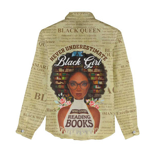 Personalized Black Girl African Women Casual Shirt Never Underestimate A Book Lover