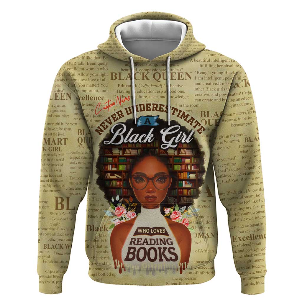 Personalized Black Girl African Zip Hoodie Never Underestimate A Book Lover