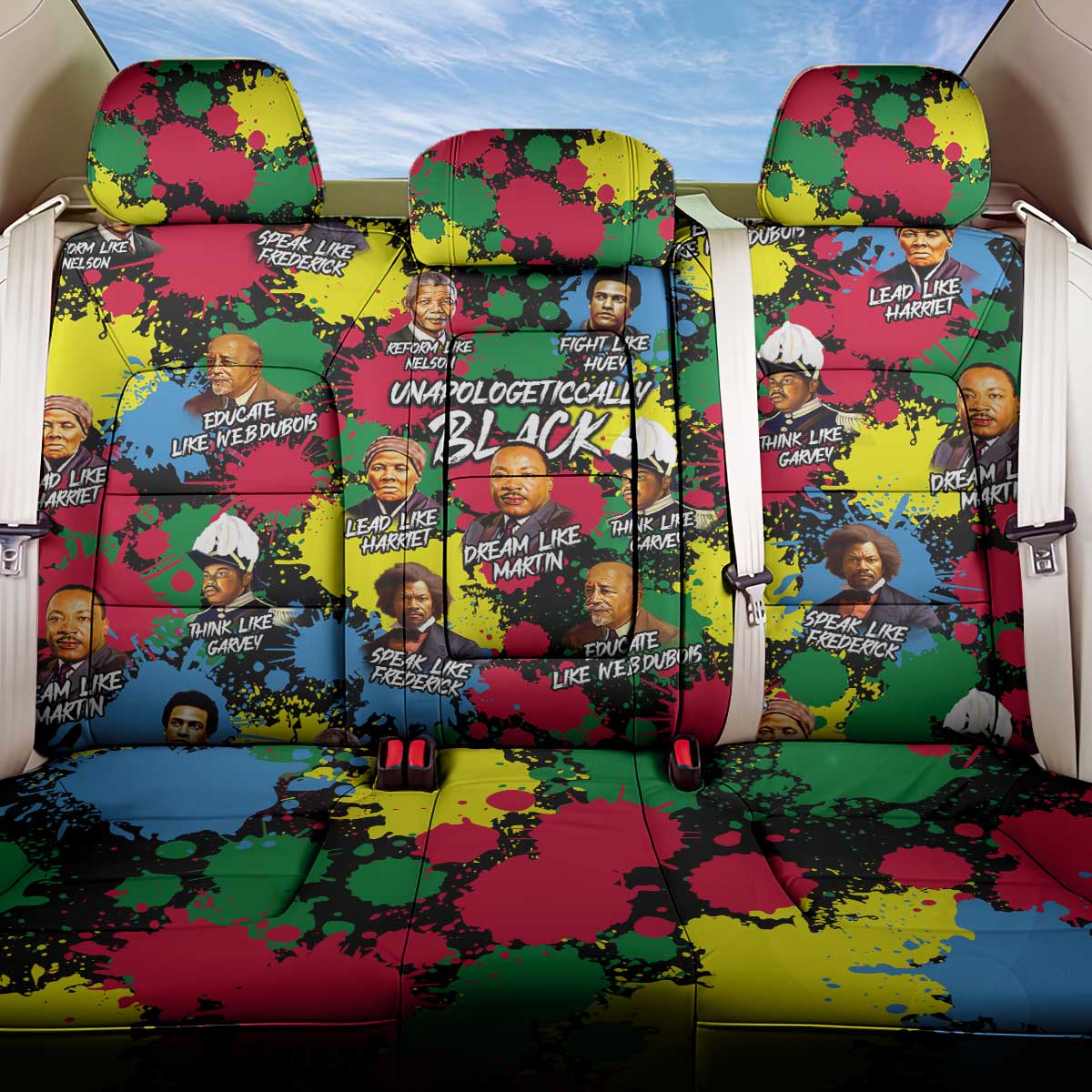 Unapologetically Black Back Car Seat Cover Civil Rights Leaders