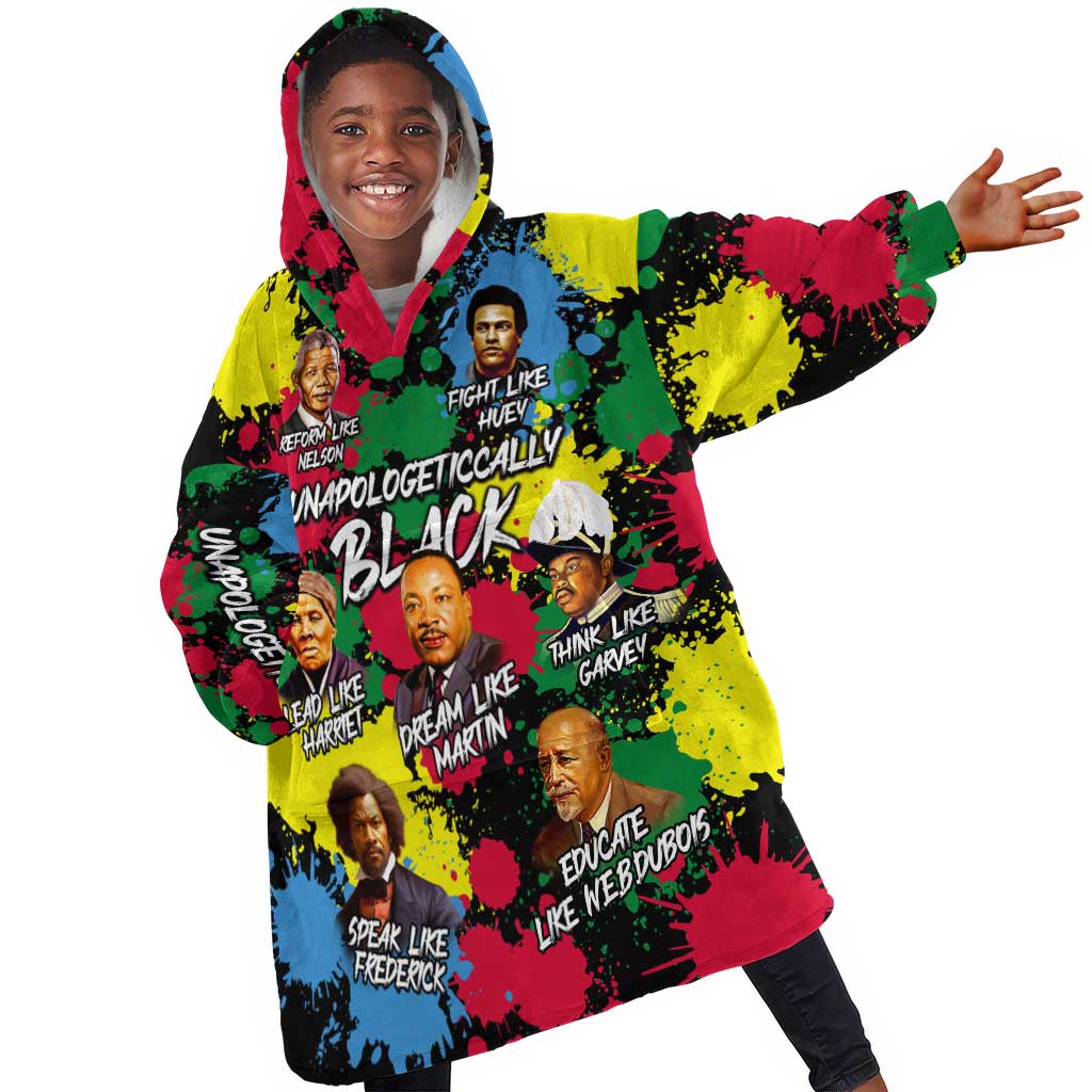 Unapologetically Black KId Wearable Blanket Hoodie Civil Rights Leaders