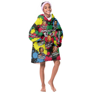 Unapologetically Black KId Wearable Blanket Hoodie Civil Rights Leaders